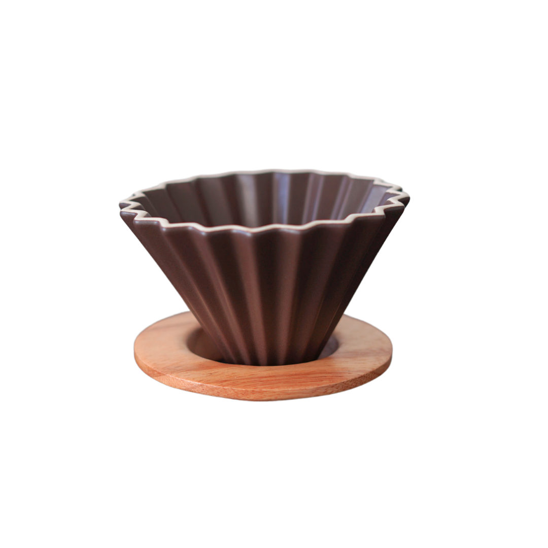 V60 Origami Coffee Drip with Wooden Base | Cademo Coffee