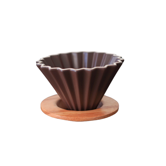 V60 Origami Coffee Drip with Wooden Base | Cademo Coffee