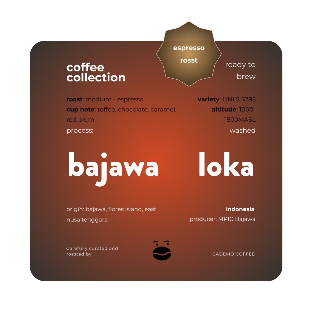 Bajawa Loka | Flores washed espresso roast | Cademo Coffee | Single origin 250gr