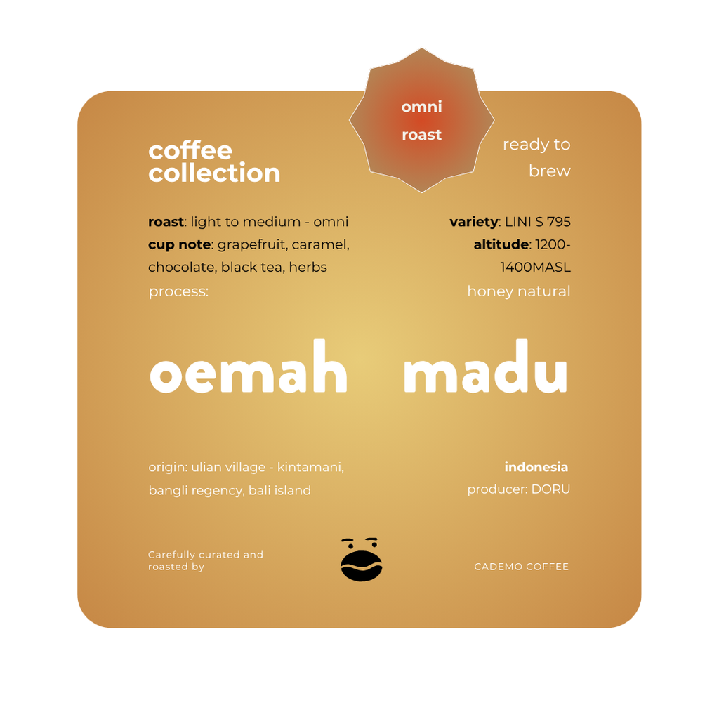 Oemah Madu | Honey natural omni roast | Cademo Coffee | Single origin 250gr